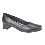 Womens Mod Comfy Flexible Leather Court Shoe