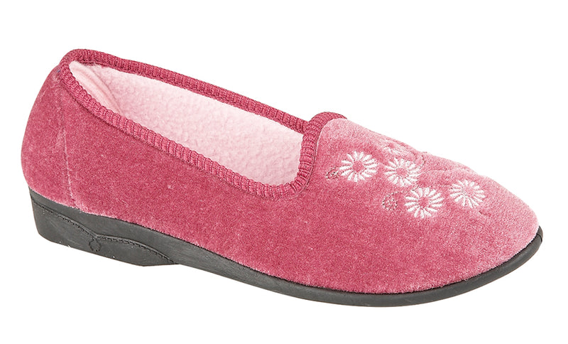 Ladies Zedzzz Velour Slipper"Cathy"