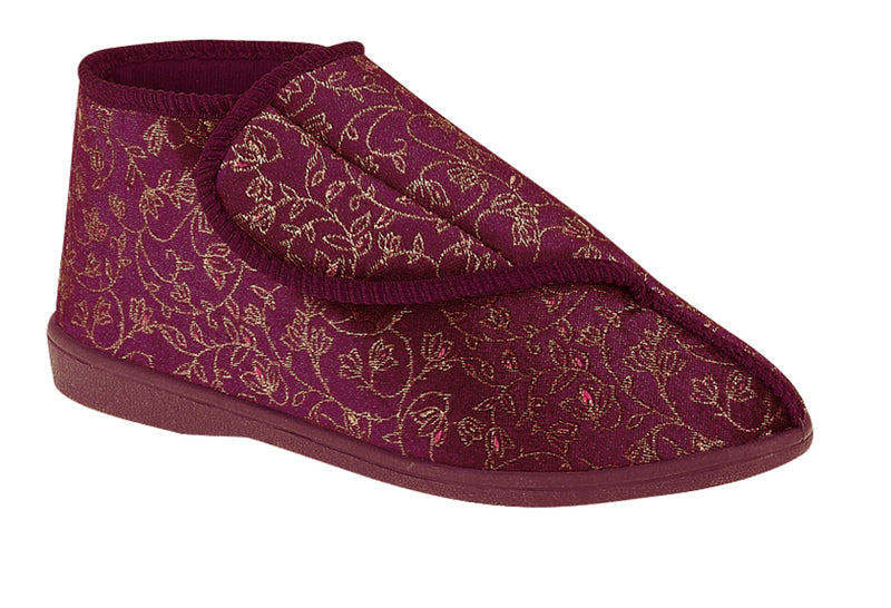 Ladies Zedzzz 'GERALDINE'Touch Fastening Bootee  Slipper