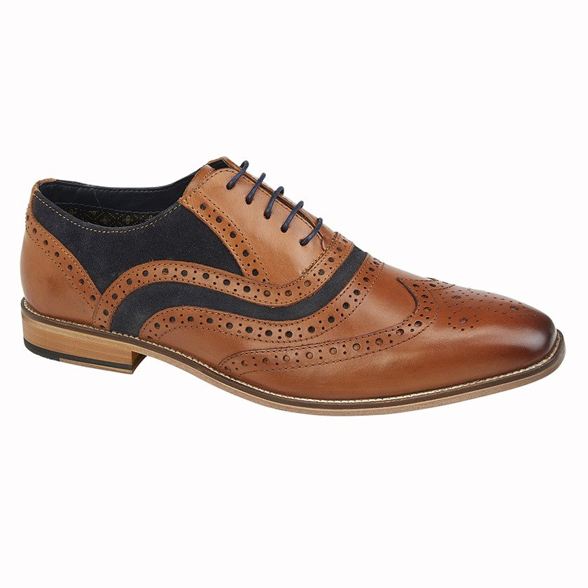 Mens Roamers Leather Suede Lace Up Brogue