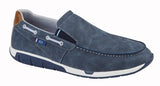 Mens R21 Navy Twin Gusset PU Leisure Shoe