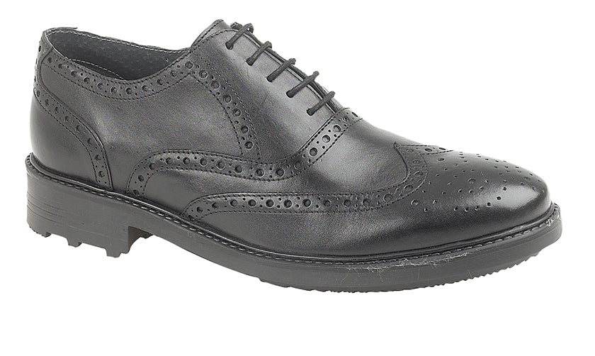 Black Leather Brogue Shoe