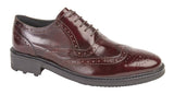 Black Leather Brogue Shoe