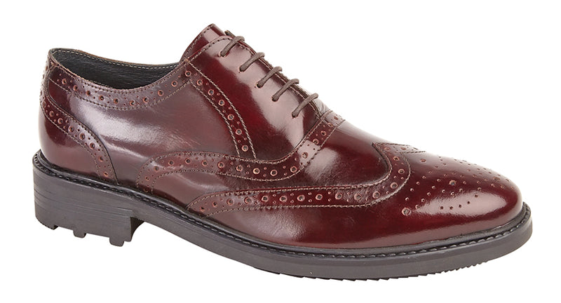 Roamers Leather Punched Cap Oxford Brogue