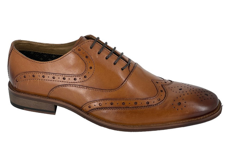 Mens Roamers Tan Leather Brogue Shoe