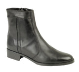 Scimitar Mens Black Leather Zip Ankle Boot