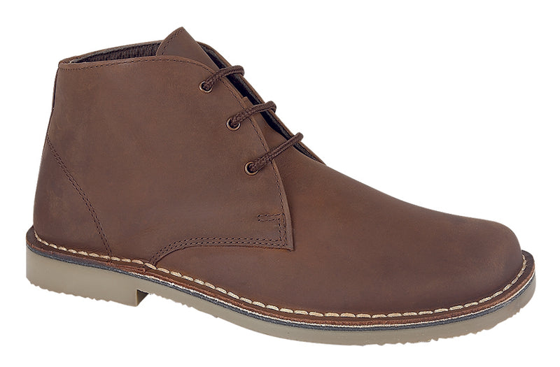 Mens Roamers Waxy Leather Desert Boot