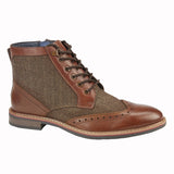 Mens Roamers Brown Herringbone Ankle Boot