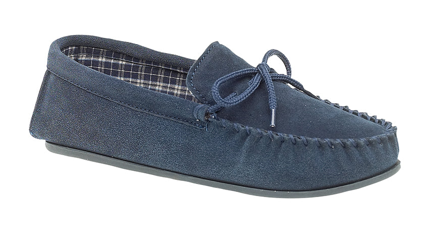Mens blue moccasin slippers outlet