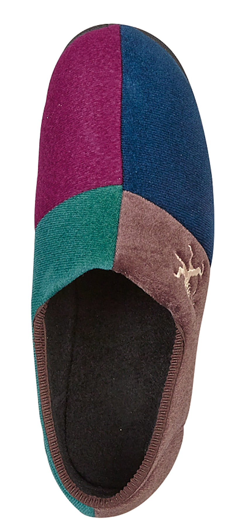 Mens Multi Velour Slipper "Harlequin"