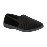 Mens Black Velour Slipper 
