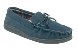 Mens Navy Blue Real Suede Slipper "Adie"