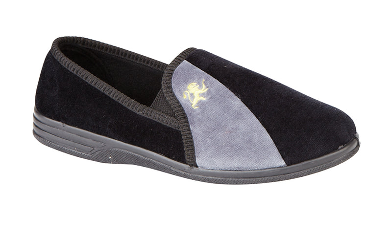 Mens Navy Blue/Grey  Slipper "Aaron"