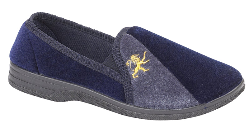 Mens Navy Blue/Grey  Slipper "Aaron"