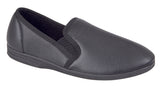 Mens Zedzz Black or Brown Grain PU Slipper "Ivor"