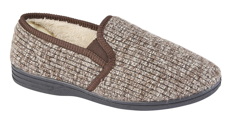 Mens Brown Textile Slipper "Keith"