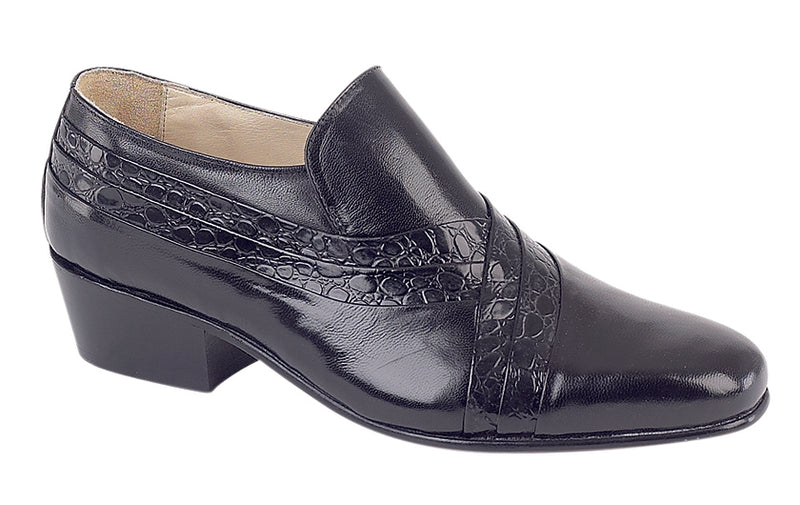 Mens Montecatini Black/Reptile Leather Dress Casual