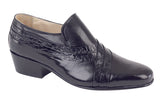 Mens Montecatini Black /Reptile lLeather Dress Casual