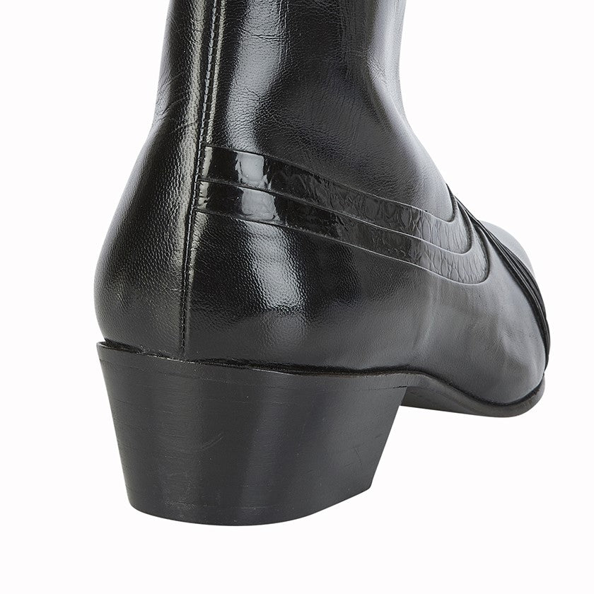 Mens Montecatini Black/Reptile Leather Dress Boot