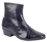 Mens Montecatini Black/Reptile Leather Dress Boot