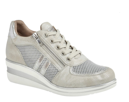 Cipriata 'Jone' Silver Metallic Brush PU/Mesh