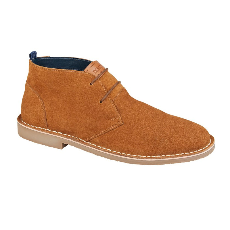 Mens Roamers Real Suede 2 Eyelet Desert Boot