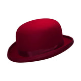 Red Wool Felt Bowler Hat